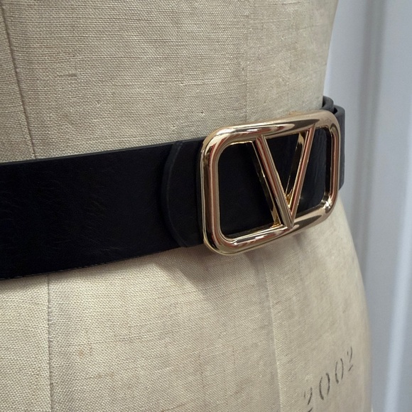Elegant Belt with Gold Buckle BROWN main image 14